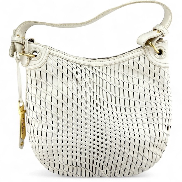 Cole Haan Handbags - Cole Haan White Genevieve weaved leather Bag